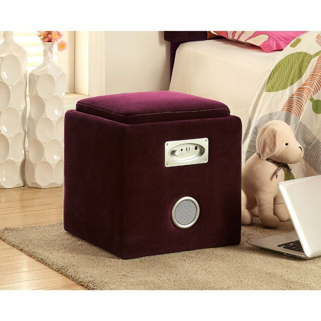Furniture of America Rythmo Fabric Storage Ottoman CM-AC122PR IMAGE 2