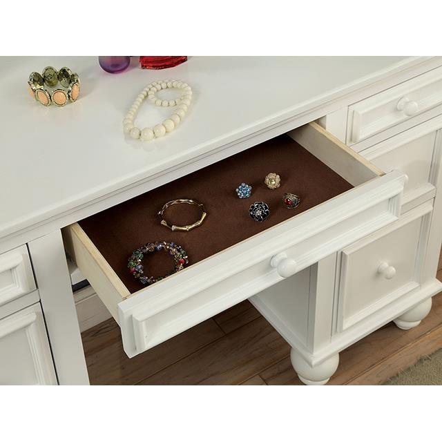 Furniture of America Athy CM-DK6848WH Vanity w/ Stool IMAGE 2