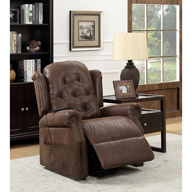 Furniture of America Saco Power Leather Look Recliner CM-RC6465 IMAGE 2