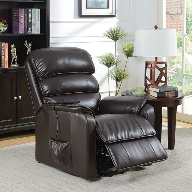 Furniture of America Flip Power Leather Look Recliner CM-RC6466 IMAGE 2