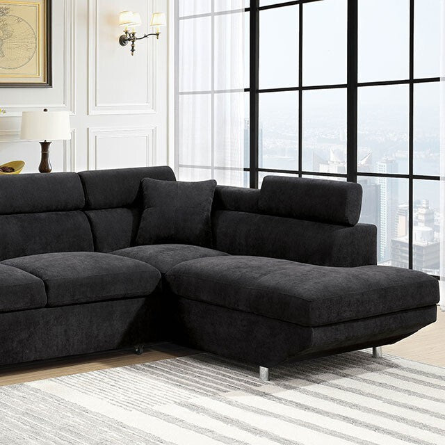 Furniture of America Foreman Fabric Sectional CM6124BK-SECT-VN IMAGE 5