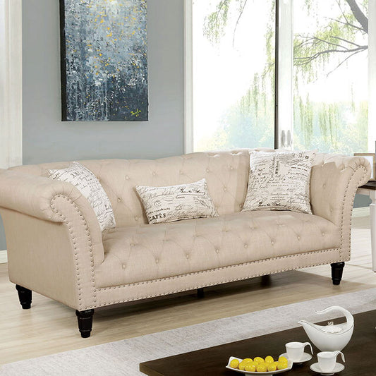 Furniture of America Louella Stationary Fabric Sofa CM6210BG-SF IMAGE 1