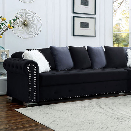 Furniture of America Wilmington Fabric Sectional CM6239BK-SECT IMAGE 1