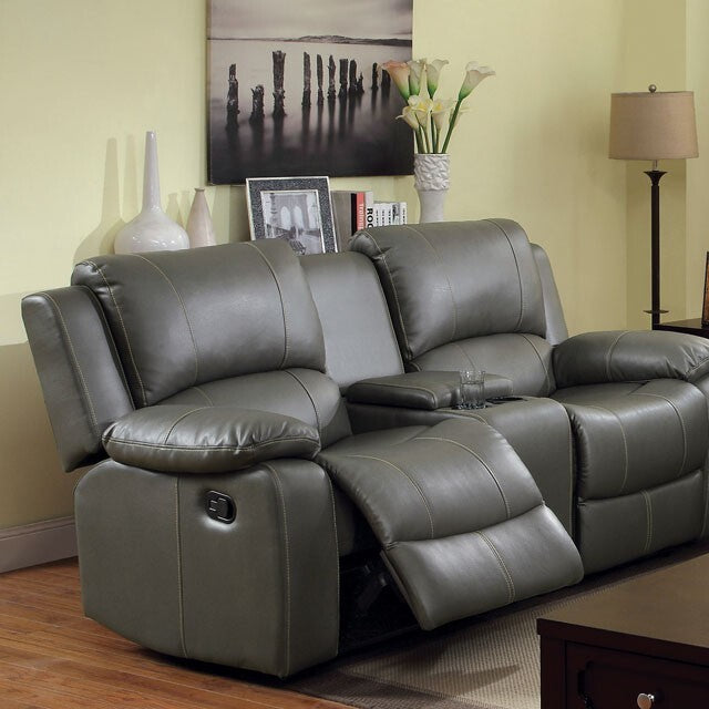 Furniture of America Sarles Reclining Bonded Leather Match Loveseat CM6326-LV IMAGE 4