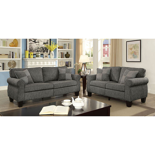 Furniture of America Rhian Stationary Fabric Loveseat CM6328GY-LV-VN IMAGE 1