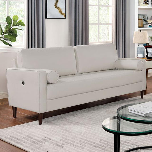 Furniture of America Horgen Stationary Leatherette Sofa CM6452WH-SF IMAGE 1