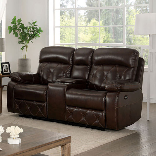 Furniture of America Dusseldorf Power Reclining Leatherette Loveseat CM6461-LV-PM IMAGE 1