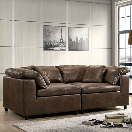 Furniture of America Tamera Stationary Leather Look Loveseat CM6472-LV-SET IMAGE 1
