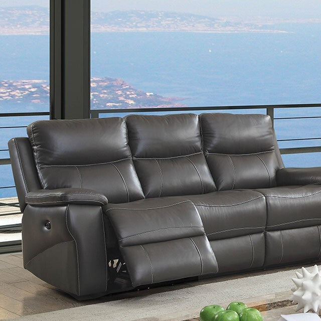 Furniture of America Lila Power Reclining Leather Match Sofa CM6540-SF-PM IMAGE 6