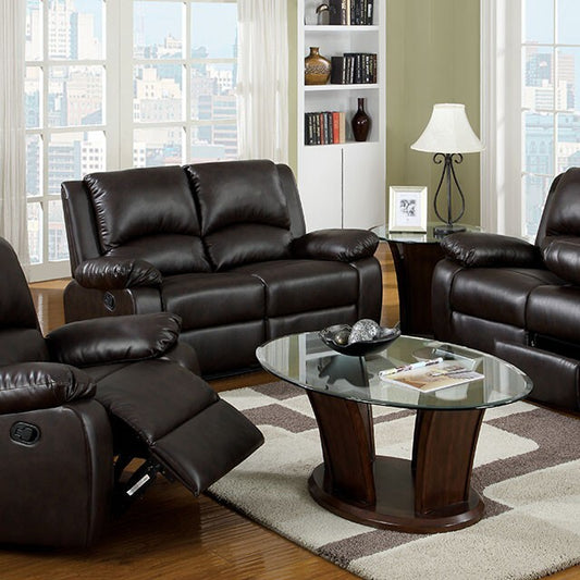 Furniture of America Oxford Stationary Leather Look Sofa CM6555S-BTD IMAGE 1