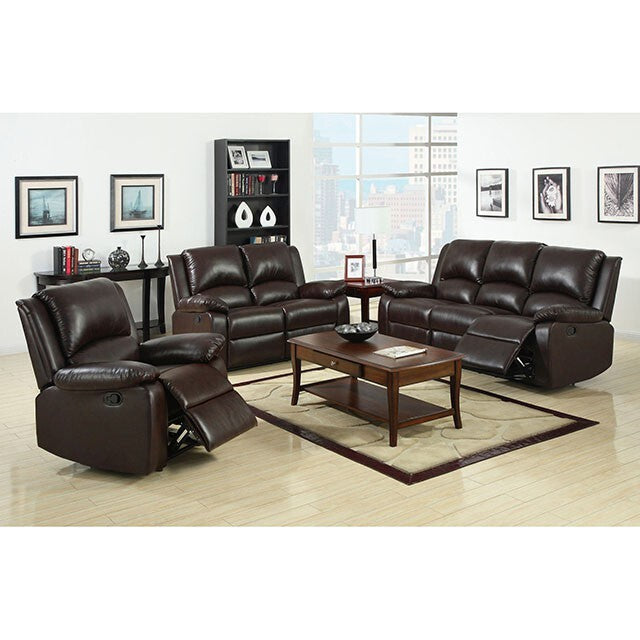 Furniture of America Oxford Stationary Leather Look Sofa CM6555S-BTD IMAGE 3