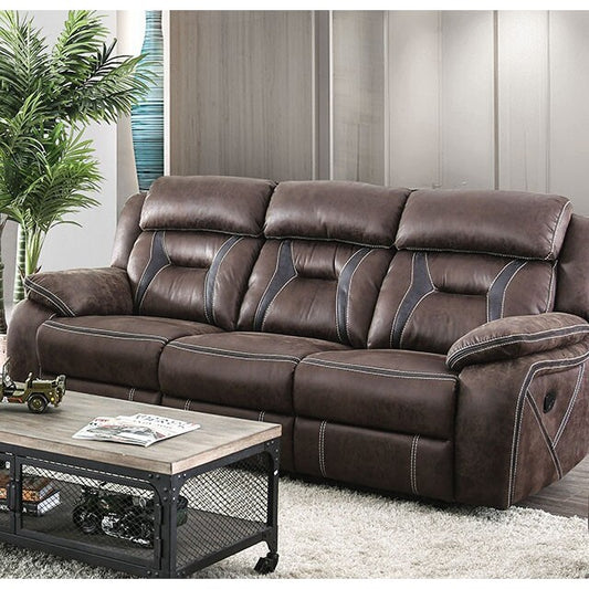 Furniture of America Flint Reclining Leather Look Sofa CM6565-SF IMAGE 1