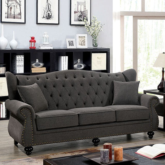 Furniture of America Ewloe Stationary Fabric Sofa CM6572DG-SF IMAGE 1