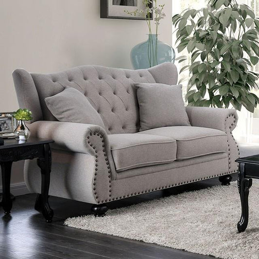 Furniture of America Ewloe CM6572GY-LV Love Seat IMAGE 1