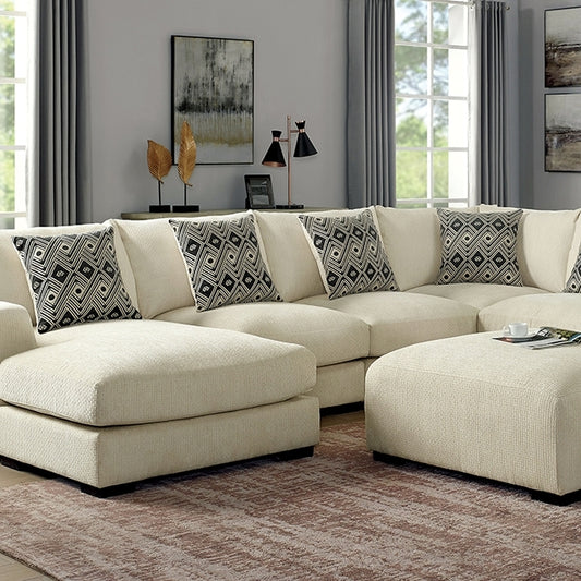 Furniture of America Kaylee Fabric Sectional CM6587BG-SECT+OT IMAGE 1
