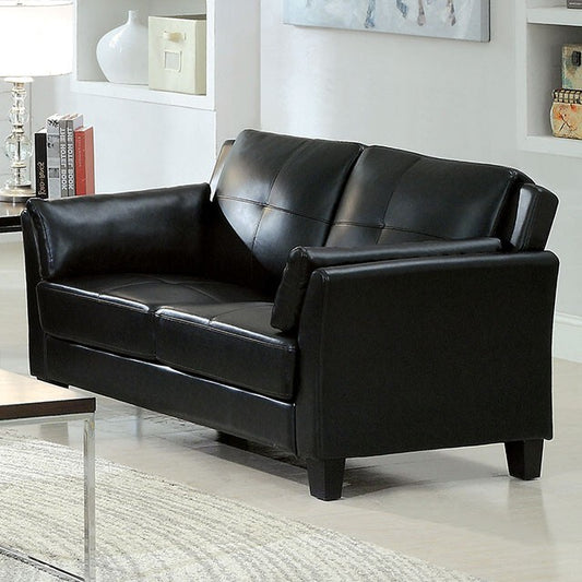 Furniture of America Pierre Stationary Leather Look Loveseat CM6717BK-LV-PK IMAGE 1
