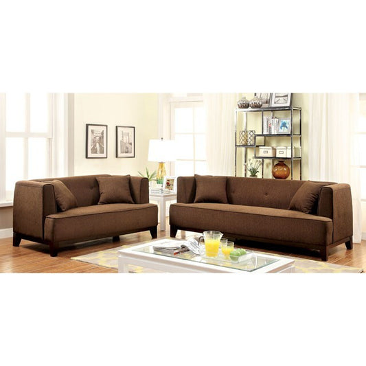 Furniture of America Sofia Stationary Fabric Loveseat CM6761BR-LV-PK IMAGE 1