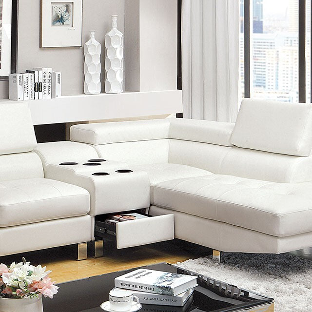 Furniture of America Kemina CM6833WH-SET Sectional IMAGE 1