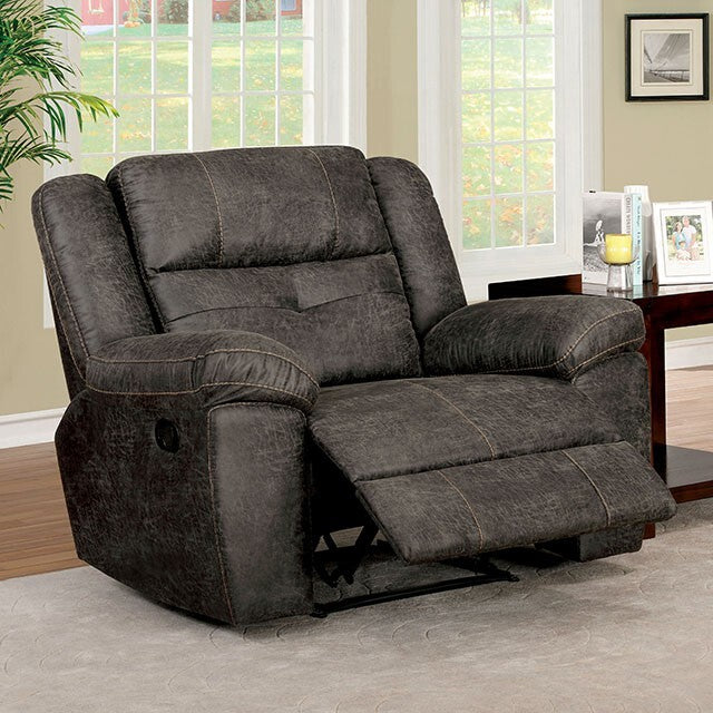 Furniture of America Chichester Leather Look Recliner CM6943-CH IMAGE 1