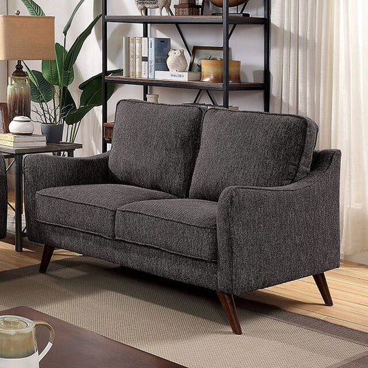 Furniture of America Maxime Stationary Fabric Loveseat CM6971GY-LV IMAGE 1