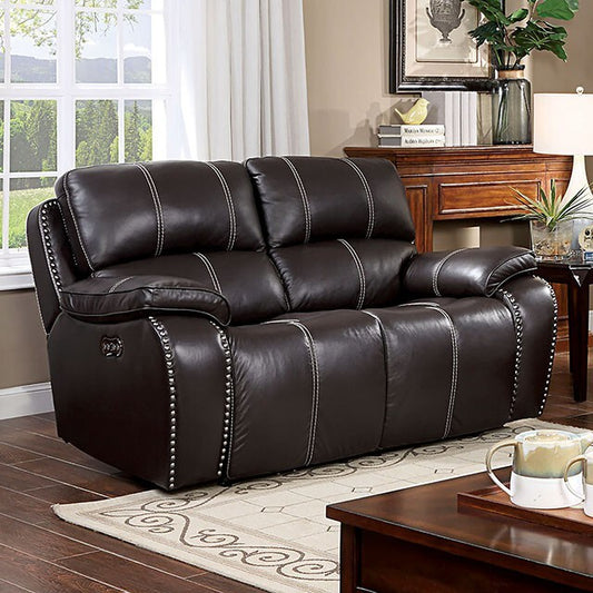 Furniture of America Eppi Power Reclining Leather Loveseat CM6973-LV IMAGE 1