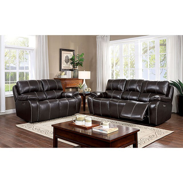 Furniture of America Eppi Power Reclining Leather Loveseat CM6973-LV IMAGE 2
