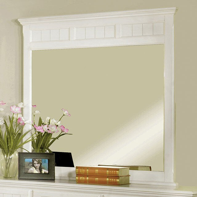 Furniture of America Willow Creek Dresser Mirror CM7690WH-M IMAGE 1