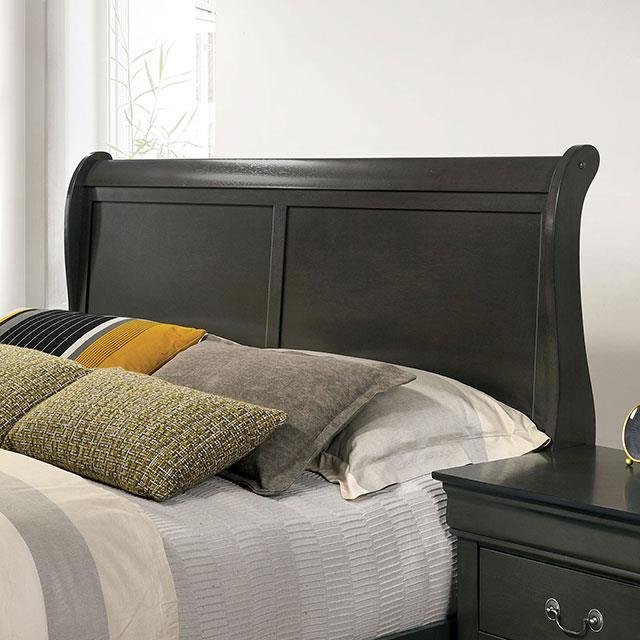 Furniture of America Louis Philippe Queen Sleigh Bed CM7966GY-Q-BED IMAGE 4