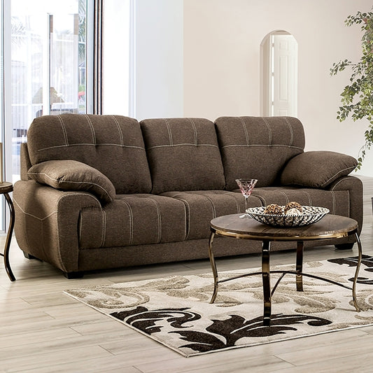 Furniture of America Canby Stationary Fabric Sofa EM6722BR-SF IMAGE 1