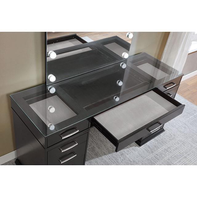 Furniture of America Valentina FOA-DK5682DG-PK Vanity Set IMAGE 2