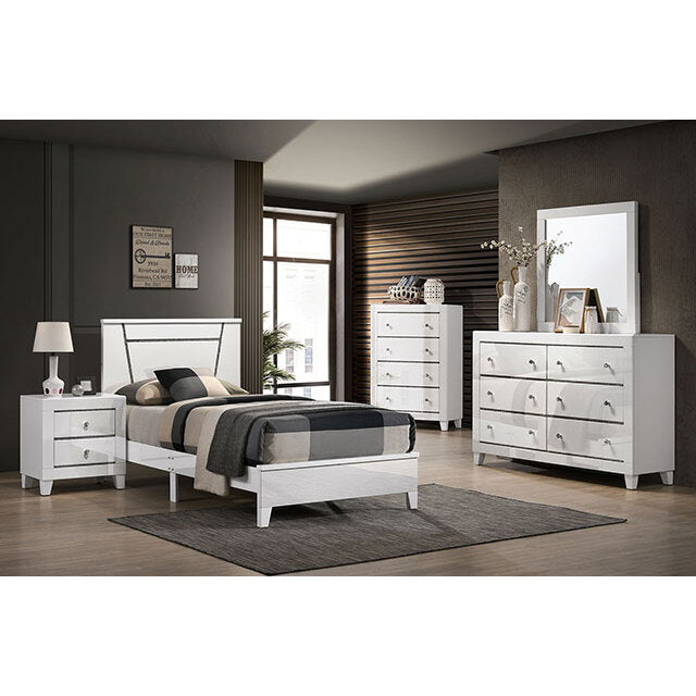 Furniture of America Magdeburg Twin Bed FOA7038WH-T IMAGE 2