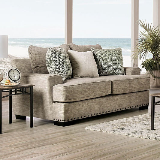 Furniture of America Maureen Stationary Fabric Loveseat SM1229-LV IMAGE 1