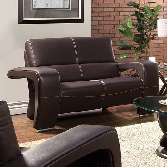Furniture of America Enez Stationary Leather Loveseat SM6011-LV IMAGE 1