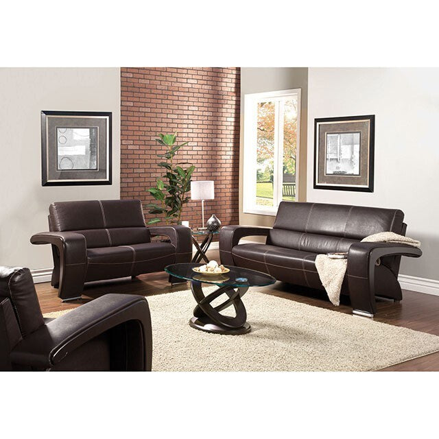 Furniture of America Enez Stationary Leather Loveseat SM6011-LV IMAGE 2