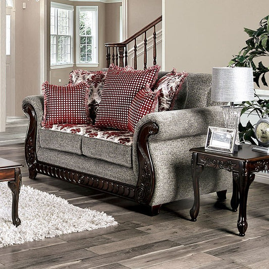 Furniture of America Whitland Stationary Fabric Loveseat SM6219-LV IMAGE 1