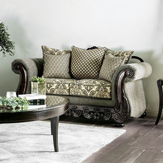 Furniture of America Justina Stationary Fabric Loveseat SM6422-LV IMAGE 1