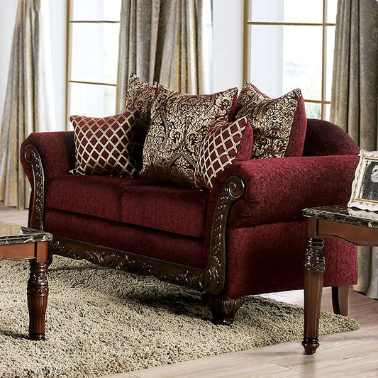 Furniture of America Letizia Stationary Fabric Loveseat SM7757-LV IMAGE 1