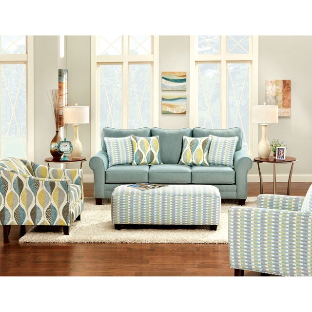 Furniture of America Brubeck Fabric Ottoman SM8140-OT-TL IMAGE 2