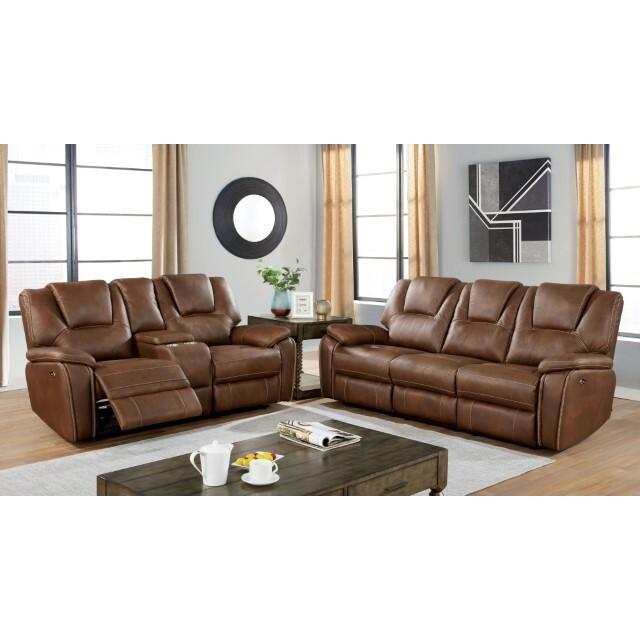 Furniture of America Ffion Power Leather Look Recliner CM6219BR-CH IMAGE 2