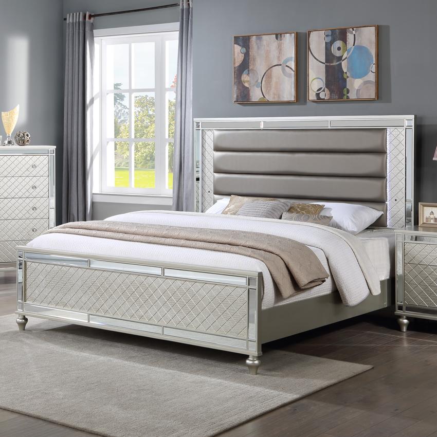 Crown Mark Cristian B1680 King Bed - Champagne IMAGE 1
