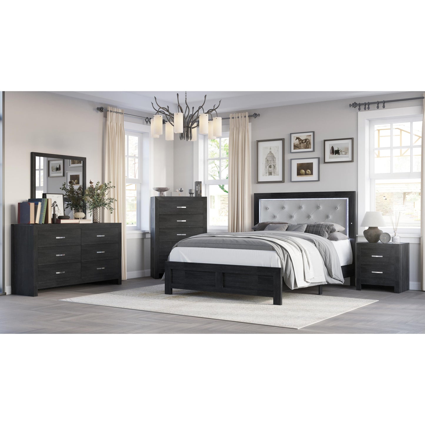 Crown Mark Jaylen B9280-K King Bed - Black IMAGE 3