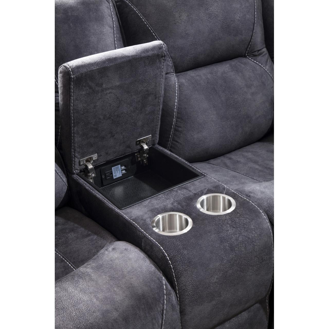 Generation Trade Belmont 684041 Loveseat - Dark Grey Fabric IMAGE 2