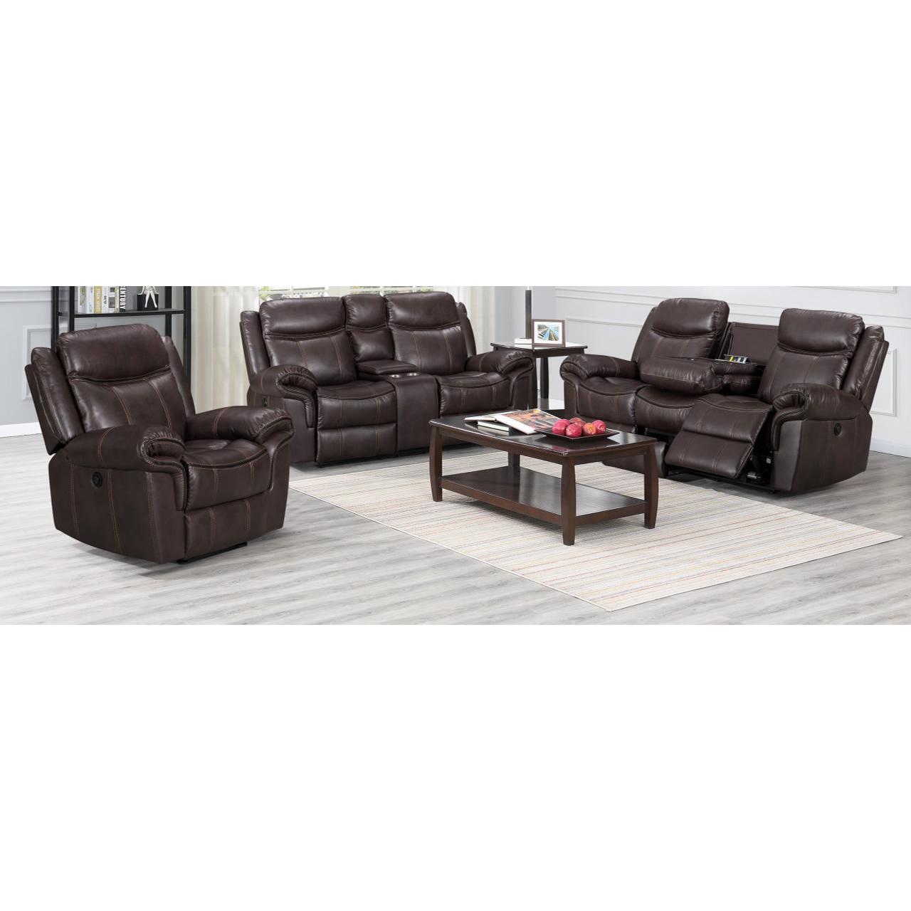Generation Trade Boulder 689522 Glider Recliner - Brown IMAGE 2