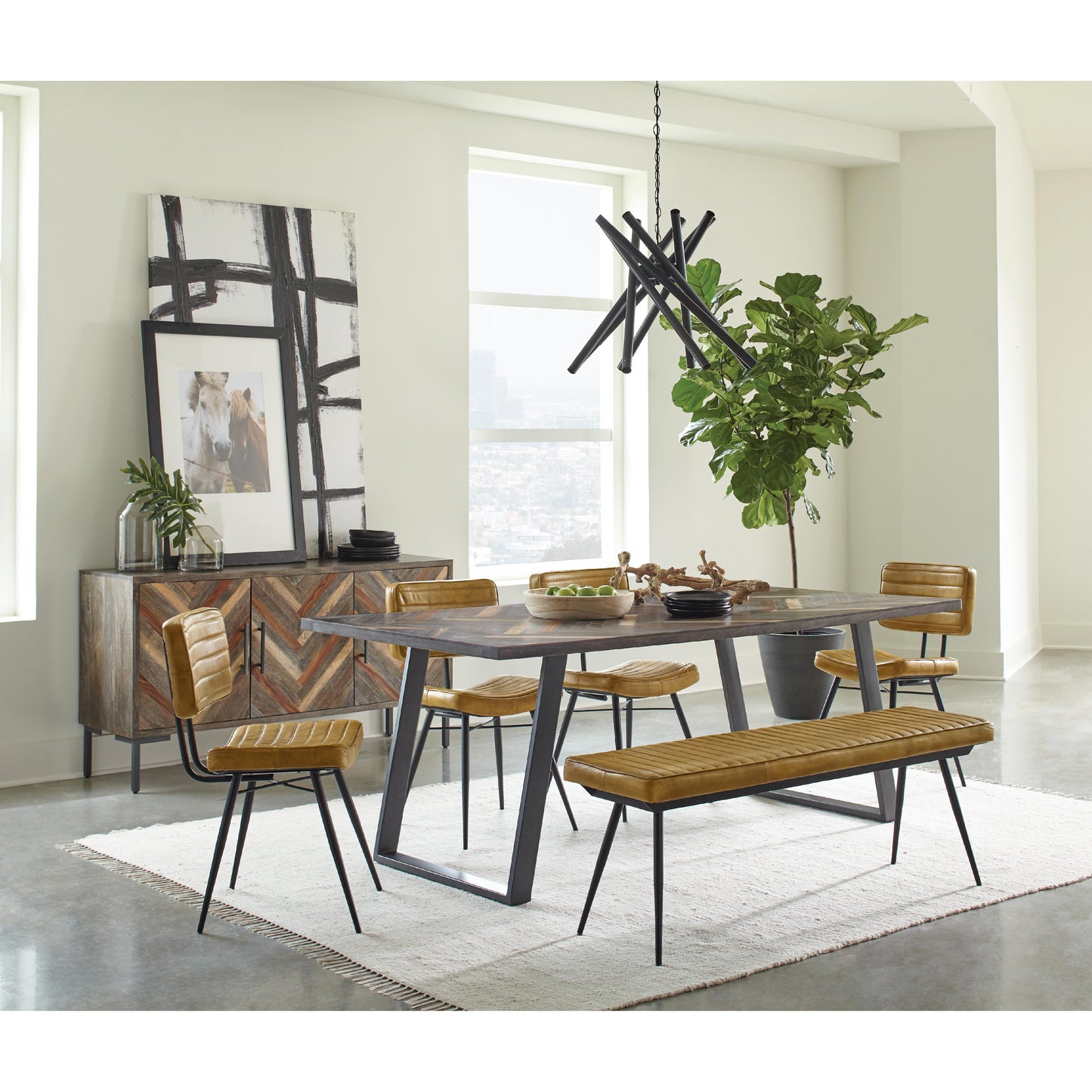 Coaster Furniture Misty 110642 Leather Upholstered Dining Side Chair - Camel IMAGE 9