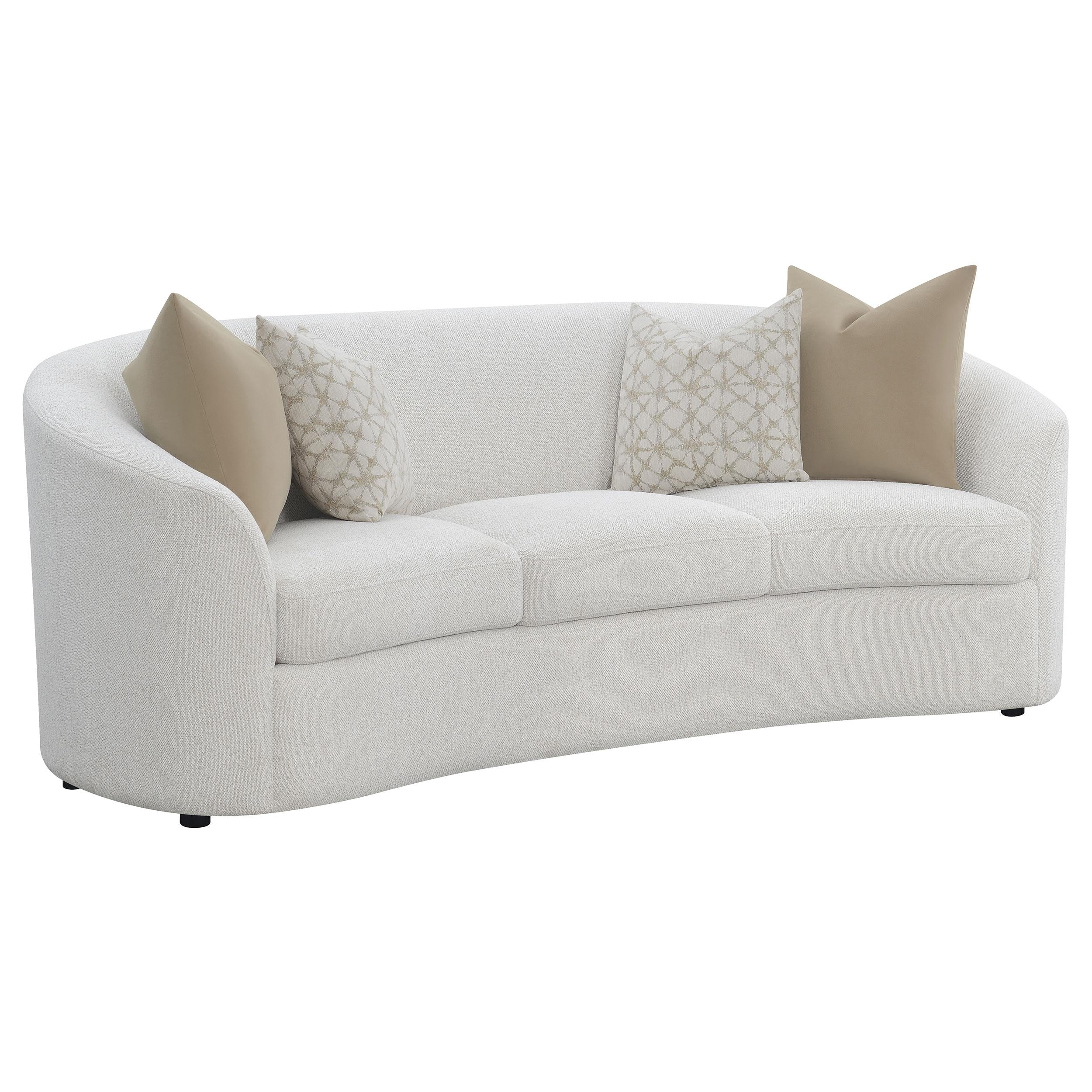 Coaster Furniture Rainn 509171 Boucle Upholstered Sloped Arm Sofa - Latte IMAGE 1