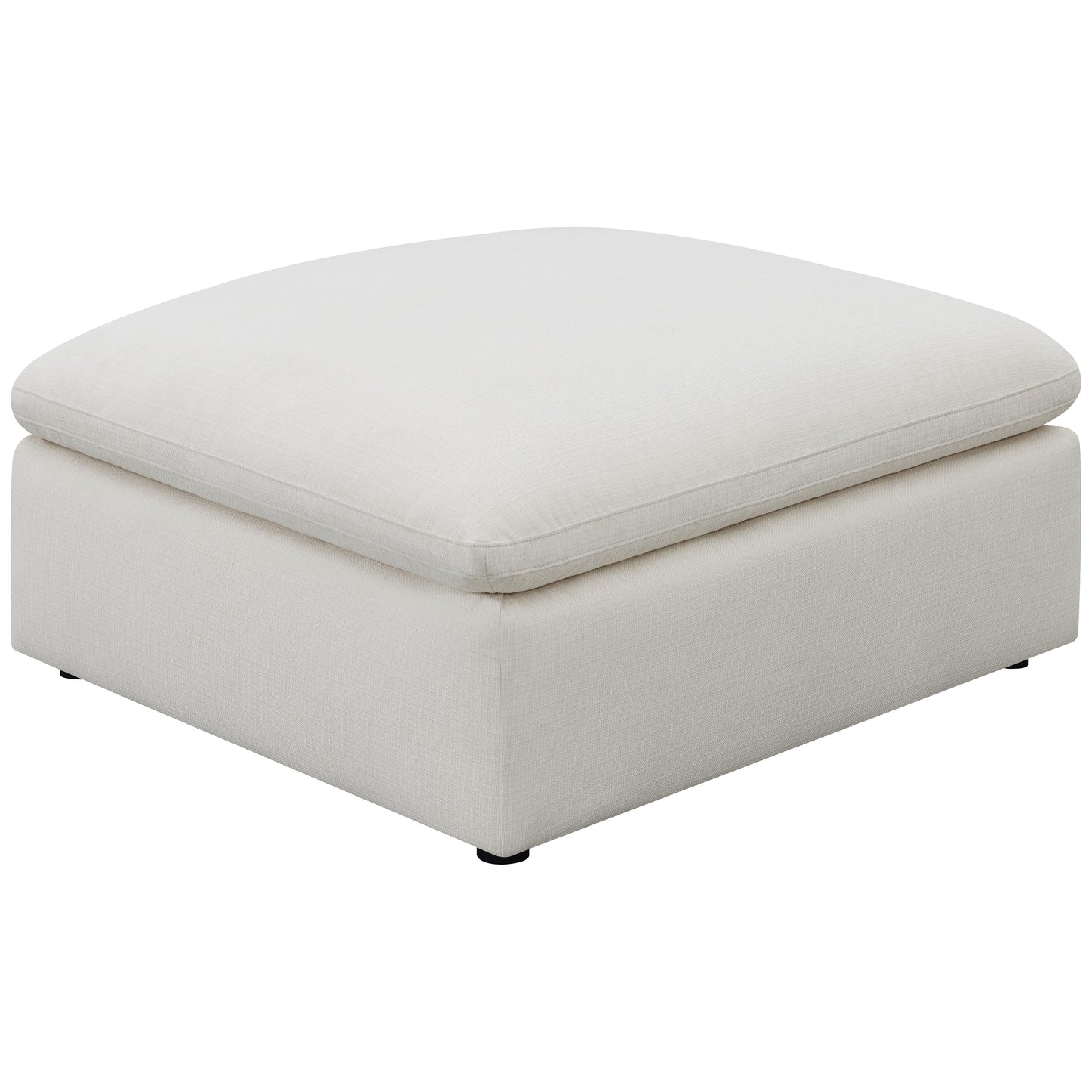 Coaster Furniture Hobson 551453 Square Upholstered Ottoman - Ivory IMAGE 2