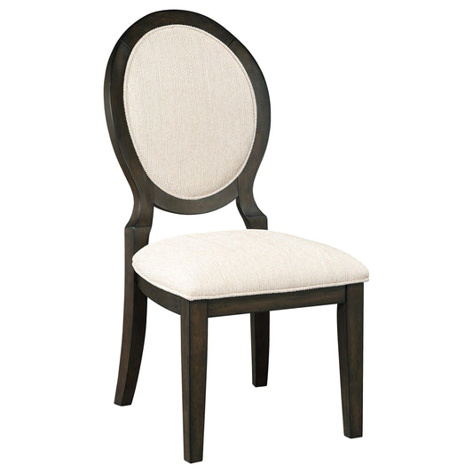 Coaster Furniture Twyla 115102 Oval Back Dining Side Chair - Dark Cocoa IMAGE 1