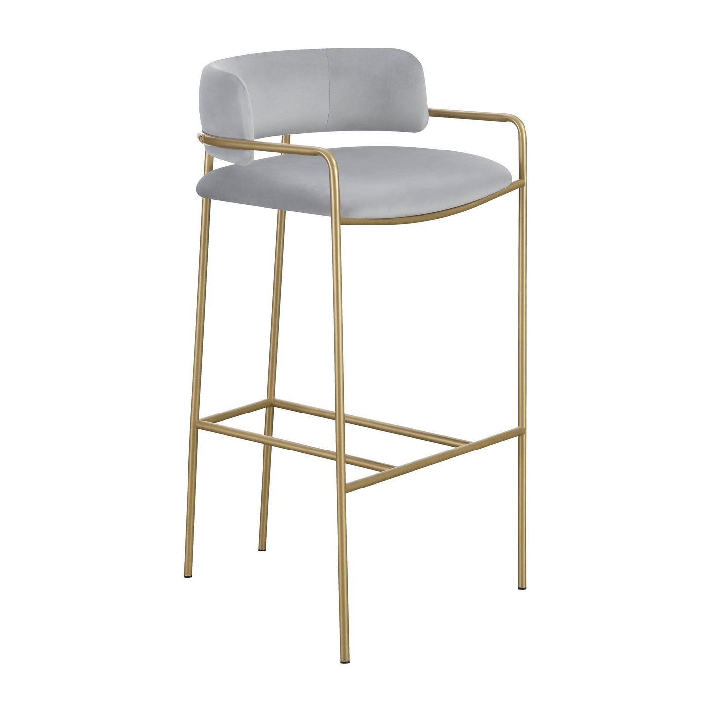 Coaster Furniture Comstock 182160 Upholstered Low Back Stool - Grey and Gold IMAGE 1