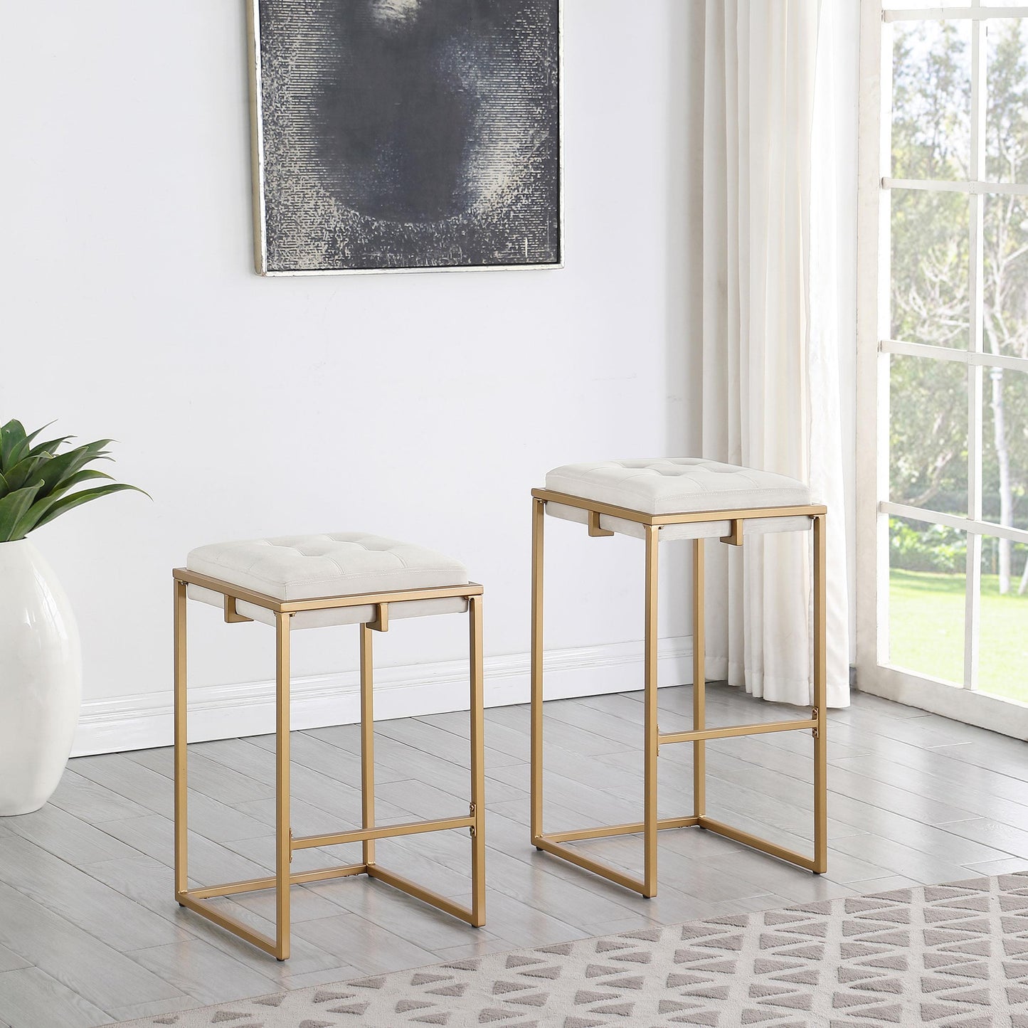 Coaster Furniture Nadia 183645 Upholstered Backless Counter Stool - Beige IMAGE 9