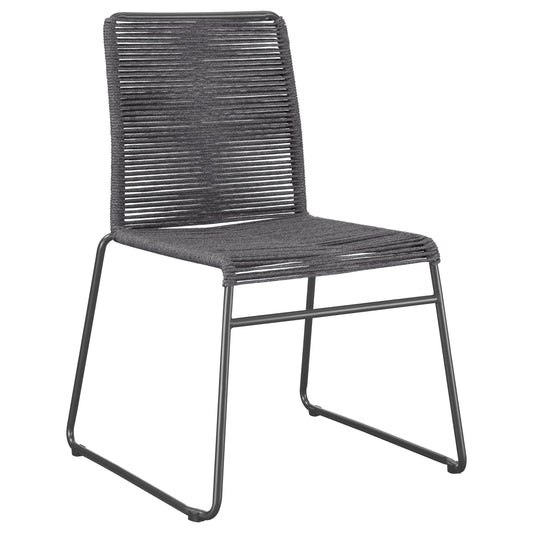 Coaster Furniture Jerome 192062 Woven Rope Stackable Side Chair - Charcoal IMAGE 1